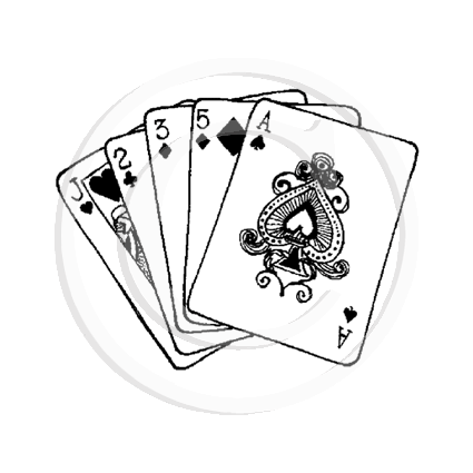 2603 C - Playing Cards Rubber Stamp