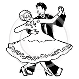 2610 D - Ballroom Dancing Rubber Stamp