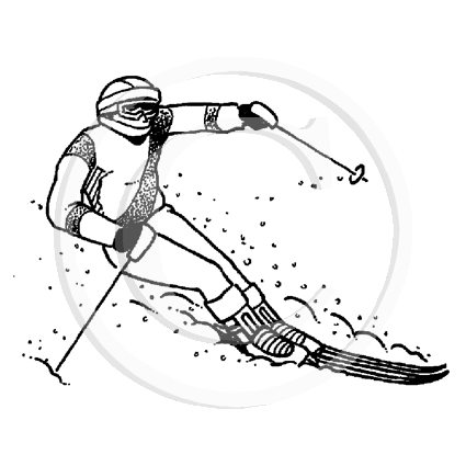 2613 D - Skiing Rubber Stamp