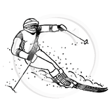 2613 D - Skiing Rubber Stamp