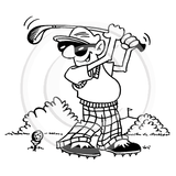 2631 G - Golfing Man Rubber Stamp