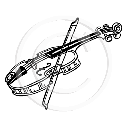 2637 F - Violin Rubber Stamp
