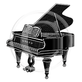 2645 G - Piano Rubber Stamp