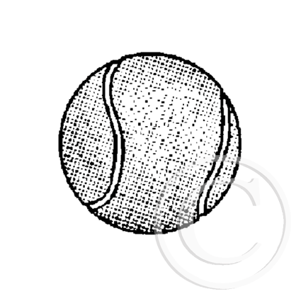 2671 Tenis Ball Rubber Stamp