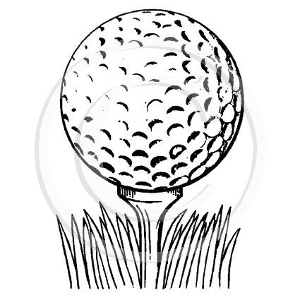 2672 A or C - Golf Ball Rubber Stamp