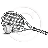 2681 E - Tennis Racquet Rubber Stamp