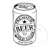 2685 F - Beer Can Rubber Stamp