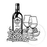 2688 G - Wine and Cheese Rubber Stamp