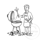 2695 - BBQ Guy Rubber Stamp