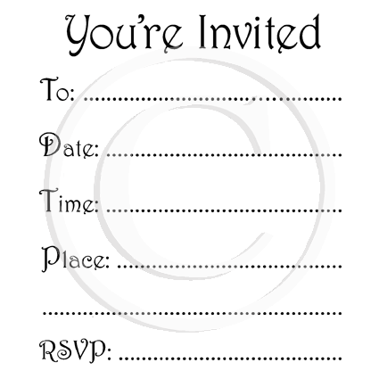 2737 G - You're Invited Rubber Stamp