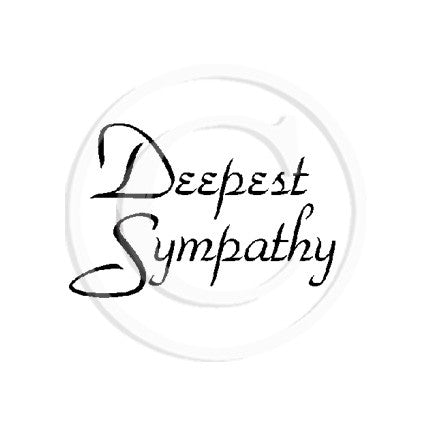 2832 A - Mini Deepest Sympathy Wording Rubber Stamp