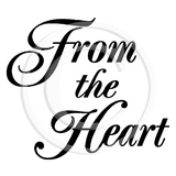 2977 C - From The Heart Wording Rubber Stamp