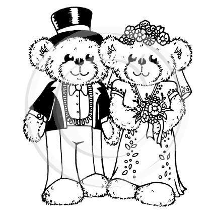 3014 G - Wedding Bears Rubber Stamps
