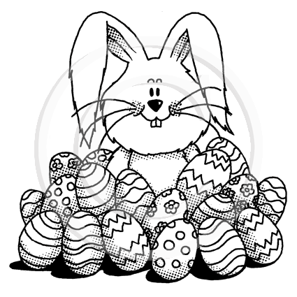 3020 G - Easter Bunny Rubber Stamp