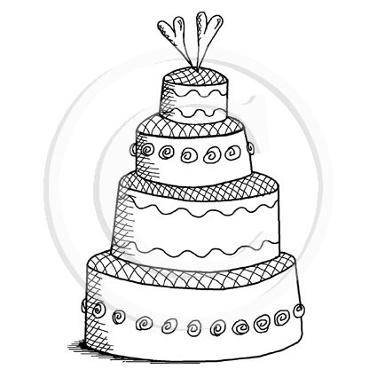 3023 G - Wedding Cake Rubber Stamps