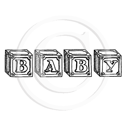3125 BB -  Baby Blocks Rubber Stamp