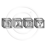3125 BB -  Baby Blocks Rubber Stamp