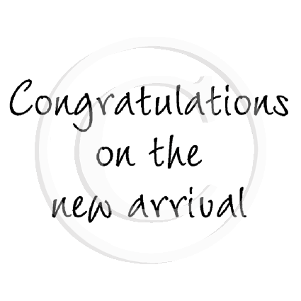 3130 E - Congratulations On The New Arrival Rubber Stamp