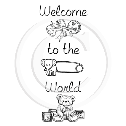 3134 FF - Baby Words Rubber Stamp