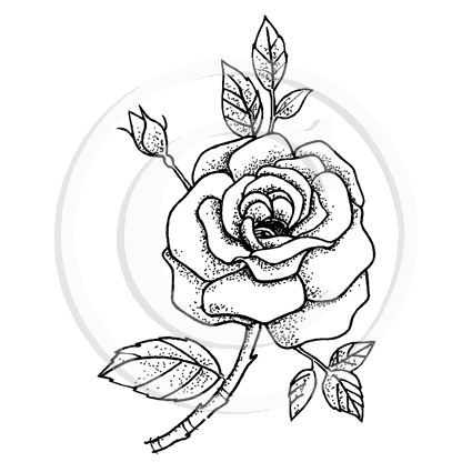 3205 E or GG - Rose Rubber Stamp