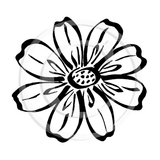 3216 C or F - Flower Head Rubber Stamp