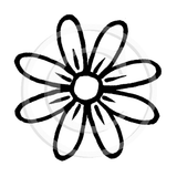3225 A - Flower Head Rubber Stamp