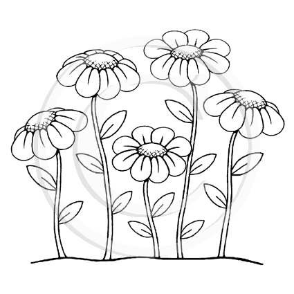3230 G - Daisies Rubber Stamp