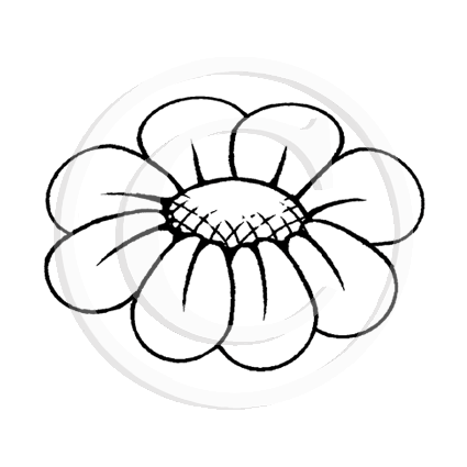 3233 Daisy Head Rubber Stamp