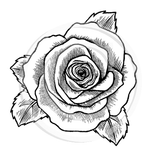 3243 D - Rose Head Rubber Stamp