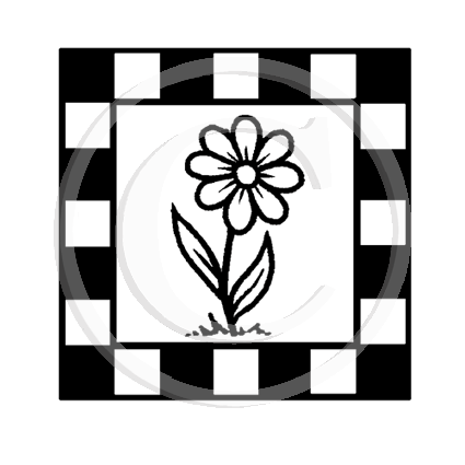 3249 C - Daisy In Frame Rubber Stamp