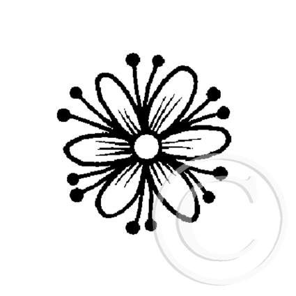 3262 A - Mini Flower Head Rubber Stamp