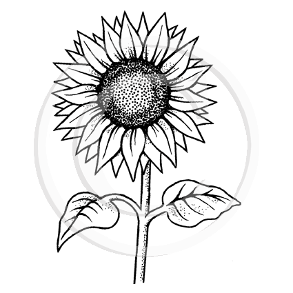 3274 G - Sunflower Rubber Stamp