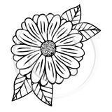 3278D or G -  Flower with Leaves Rubber Stamp