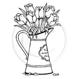 3284 G - Tulips in Jug Rubber Stamp