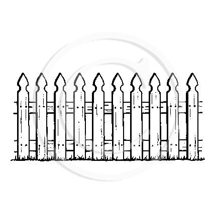3287 FF - Picket Fence Rubber Stamp
