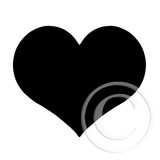 3424 A or C - Solid Heart Rubber Stamp