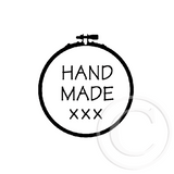 3433 A - Handmade In Hoop Rubber Stamp