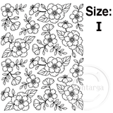 3459 I or L - Flower Background Rubber Stamp