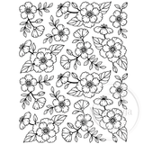 3459 I or L - Flower Background Rubber Stamp