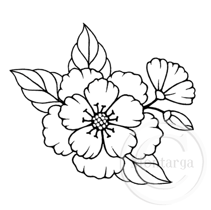 3460 G - Blossom Flower Rubber Stamp