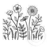 3464 G - Flower Patch Rubber Stamp