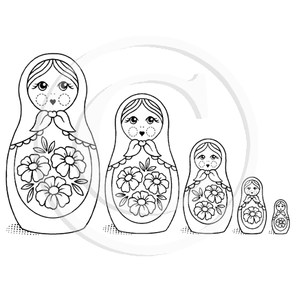 3540 GG - Russian Dolls Rubber Stamp
