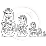 3540 GG - Russian Dolls Rubber Stamp