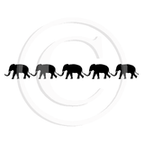 3603 BBB - Line Of Elephants Rubber Stamp