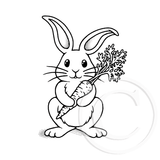 3611 G - Cute Bunny Rubber Stamp