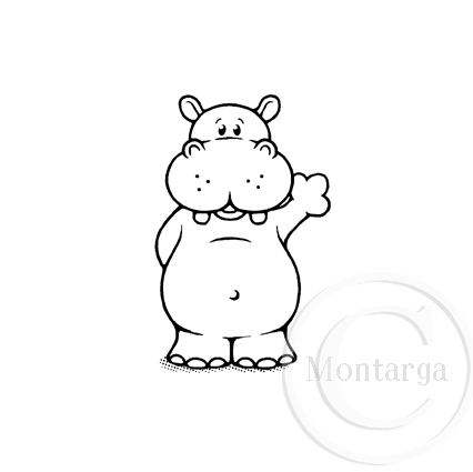 3614 D - Hippo Rubber Stamp