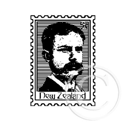 3745 B - Postage Stamp Rubber Stamp