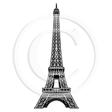 3748 FF or FFF - Eiffel Tower Rubber Stamp