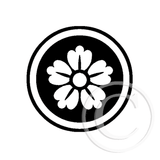 3767 A - Flower In Circle Rubber Stamp