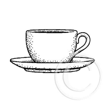 3805 B - Coffee Cup Rubber Stamp